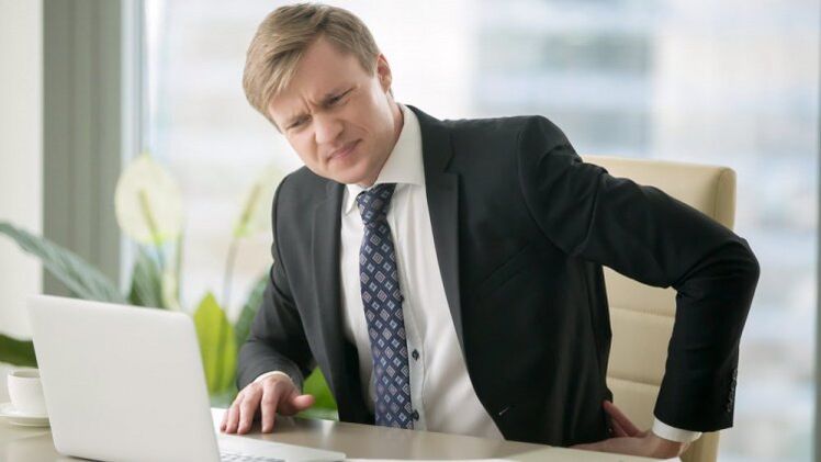 A man with hemorrhoids
